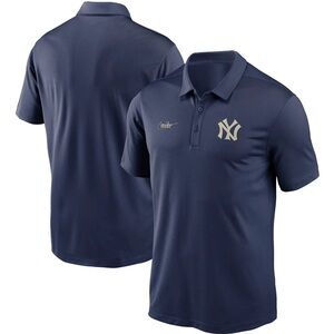New York Yankees Nike Polo Shirt Mens  Large Navy Blue Dri Fit Cooperstown MLB